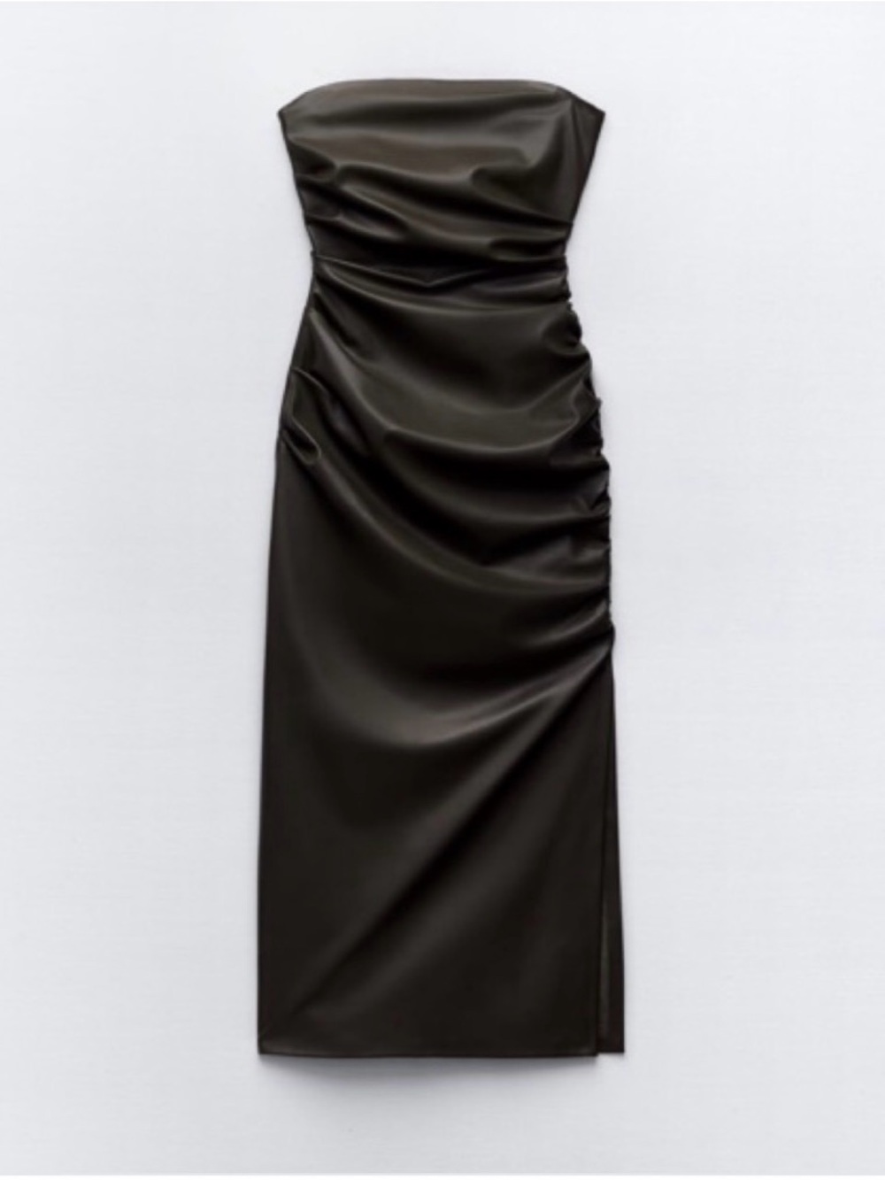Zara Strapless Ruched Midi Dress